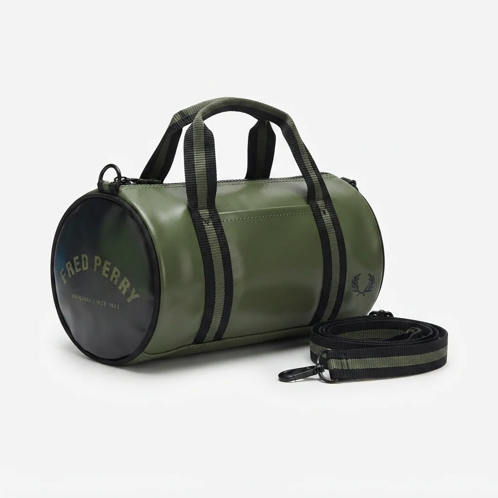 Fred Perry Classic Mini Barrel Bag LrlwrthGreen/Black