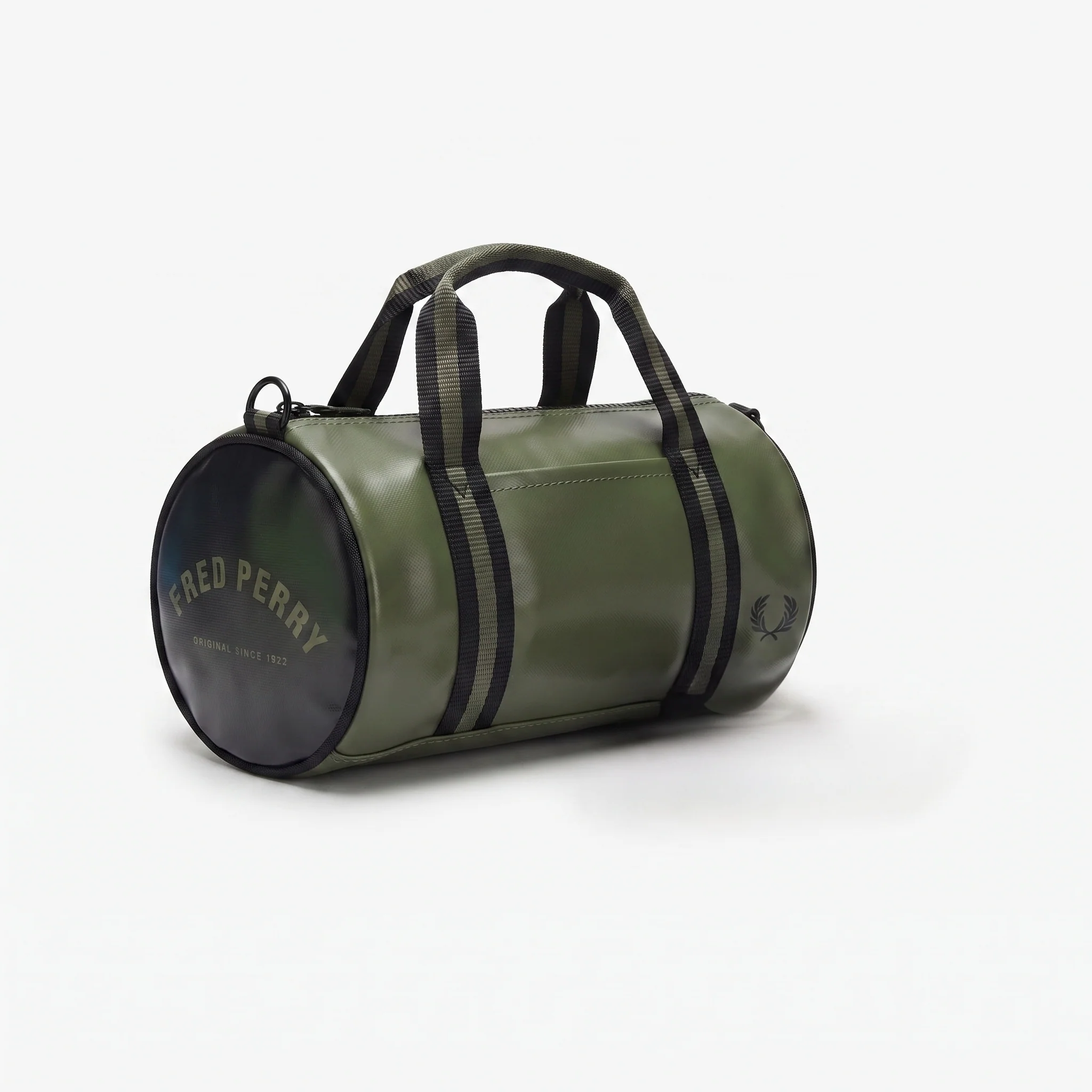 Fred Perry Classic Mini Barrel Bag LrlwrthGreen/Black - Image 2