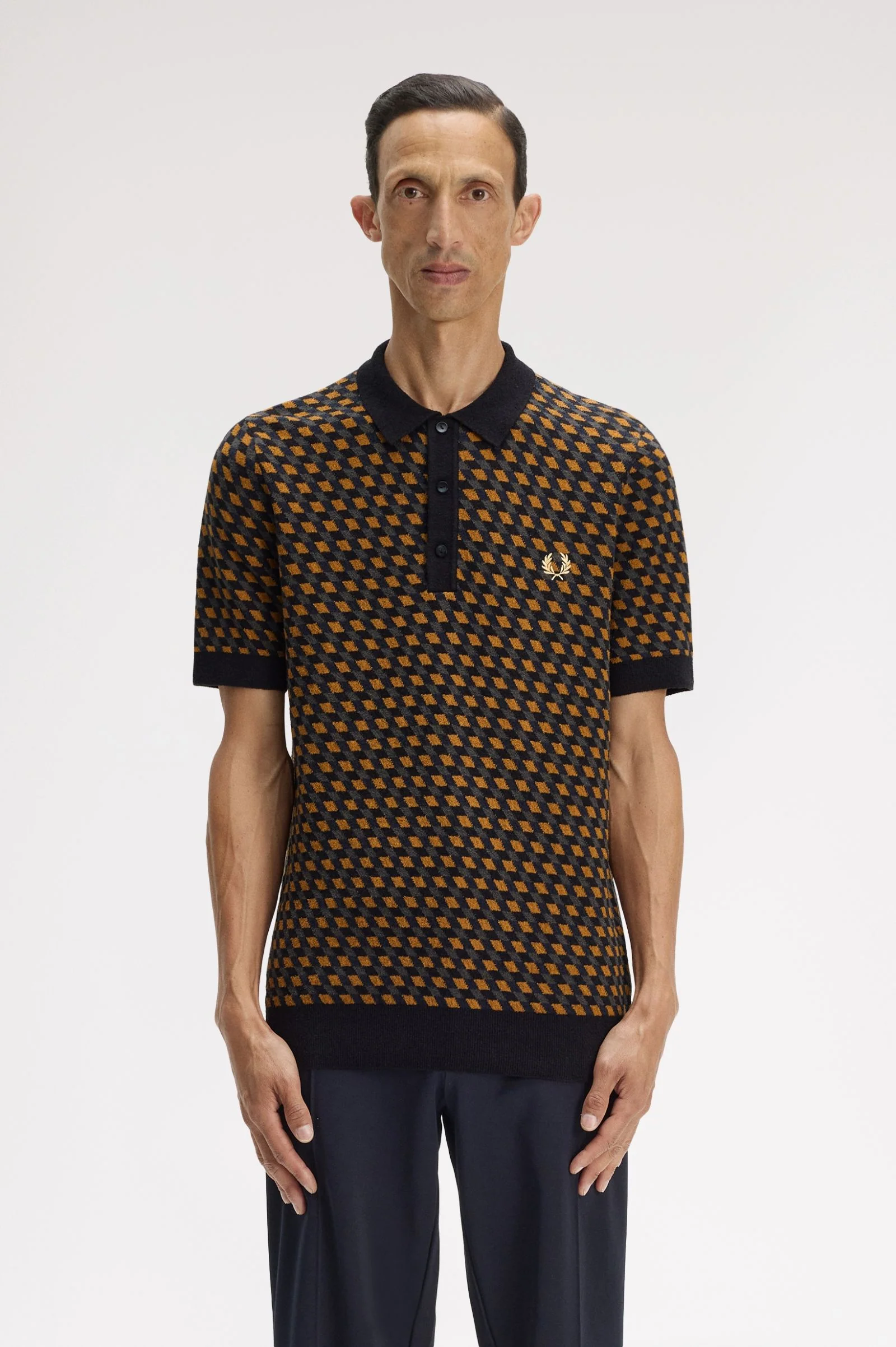 Fred Perry Geometric Knitted Shirt