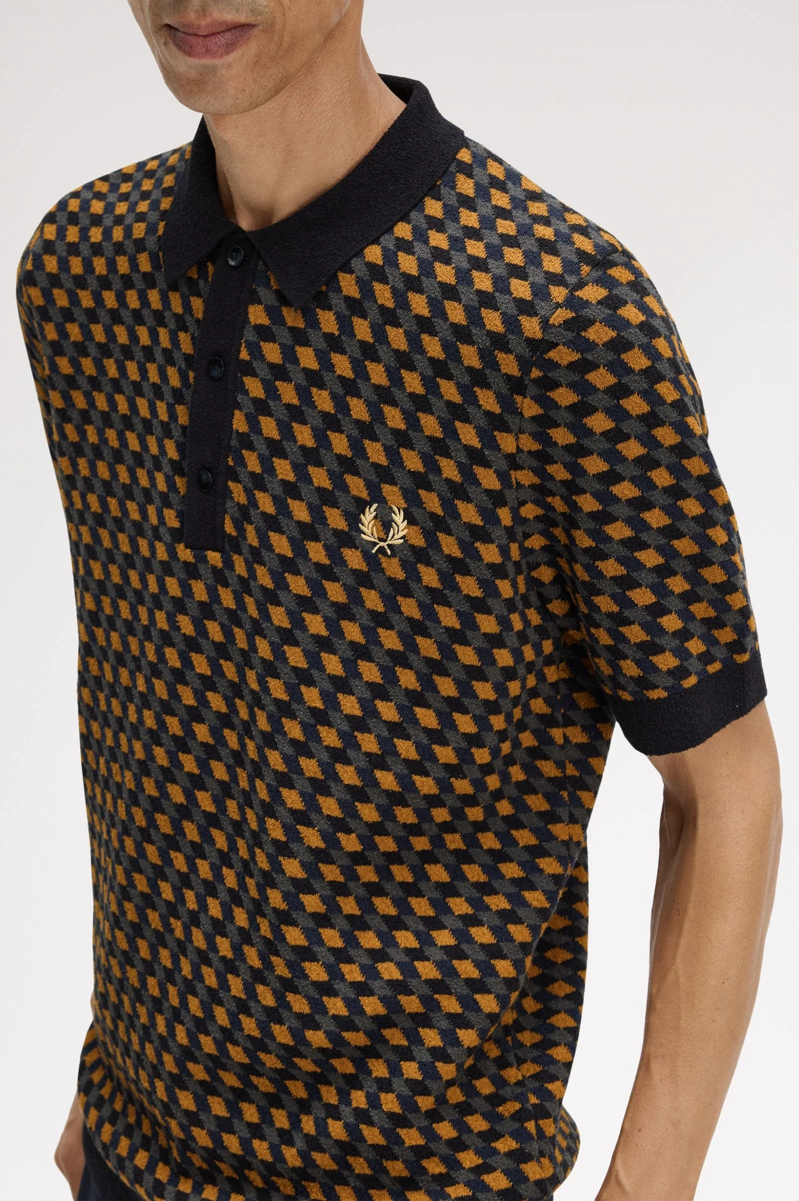 Fred Perry Geometric Knitted Shirt - Image 2