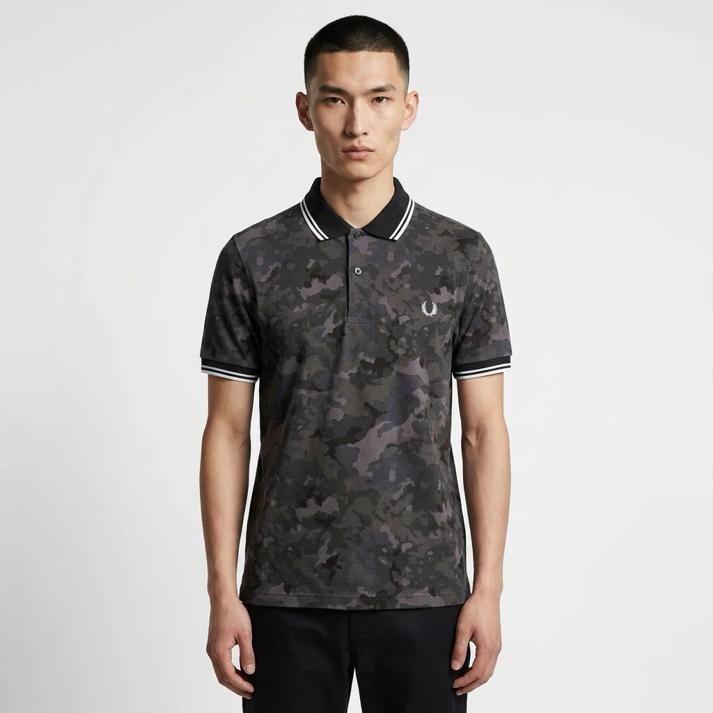 Fred Perry M3101 Overdyed Camo Shirt - Image 2