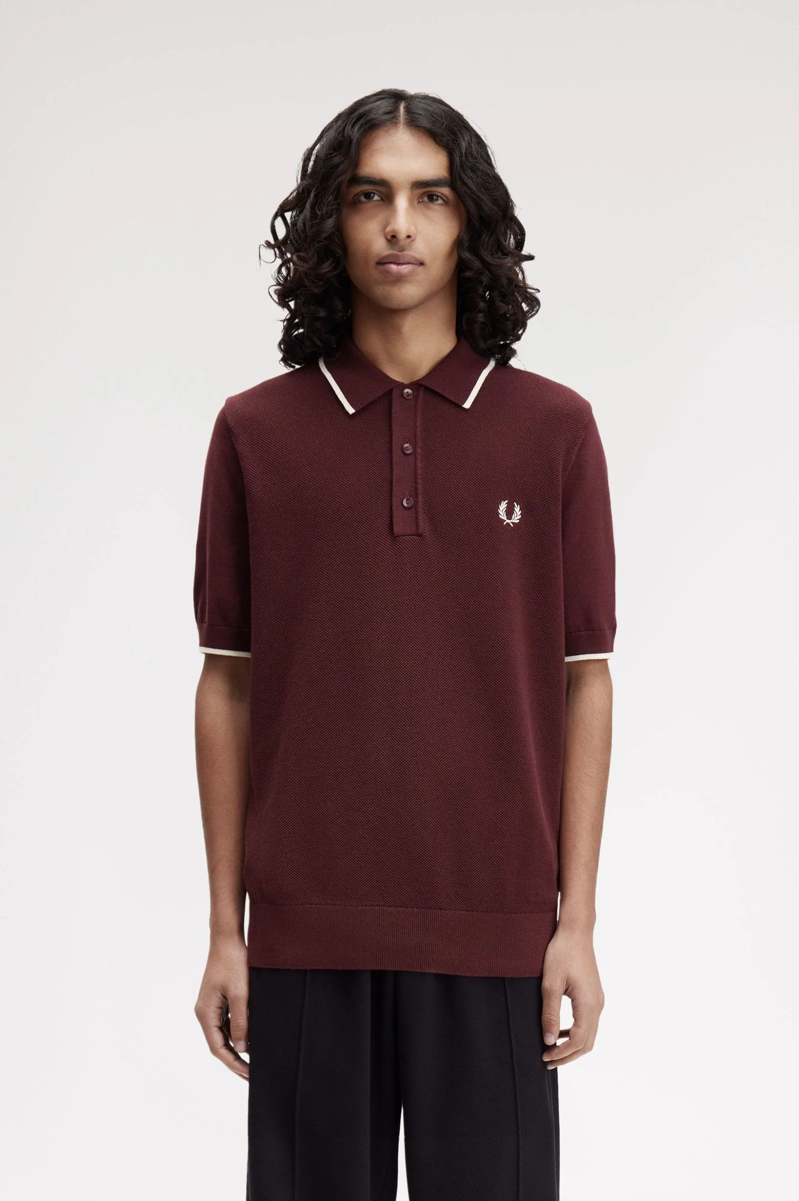 Fred Perry Pique Stitch Knitted Shirt - Image 3