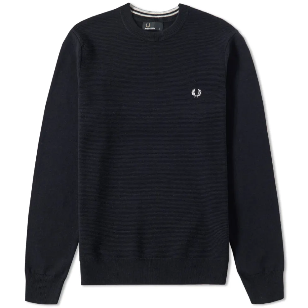 Fred Perry Textured Tuck Stitch Crew Sweat