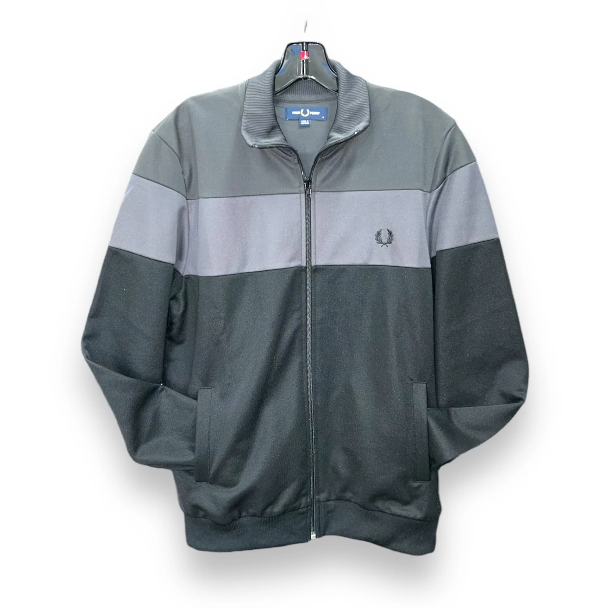 Fred Perry Gunmetal Colour Block Track Jacket - Image 2