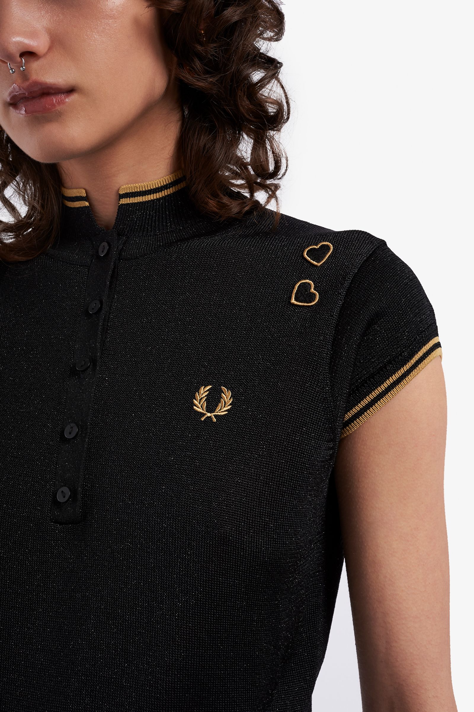 Amy Winehouse Black Metallic Knitted Shirt - Image 3