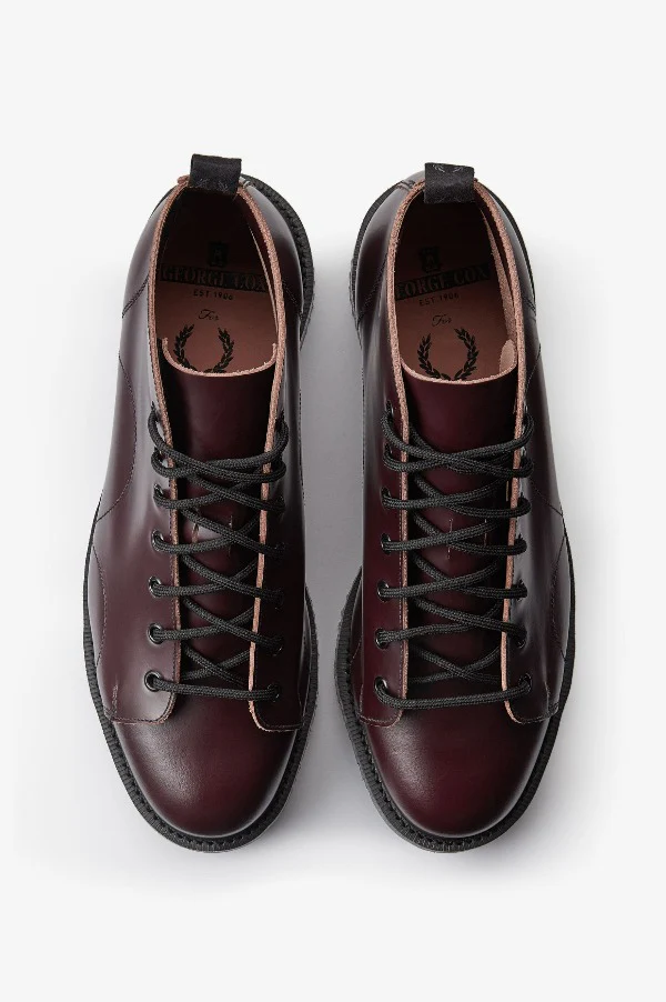 Fred Perry X George Cox Monkey Boot Oxblood - Image 2