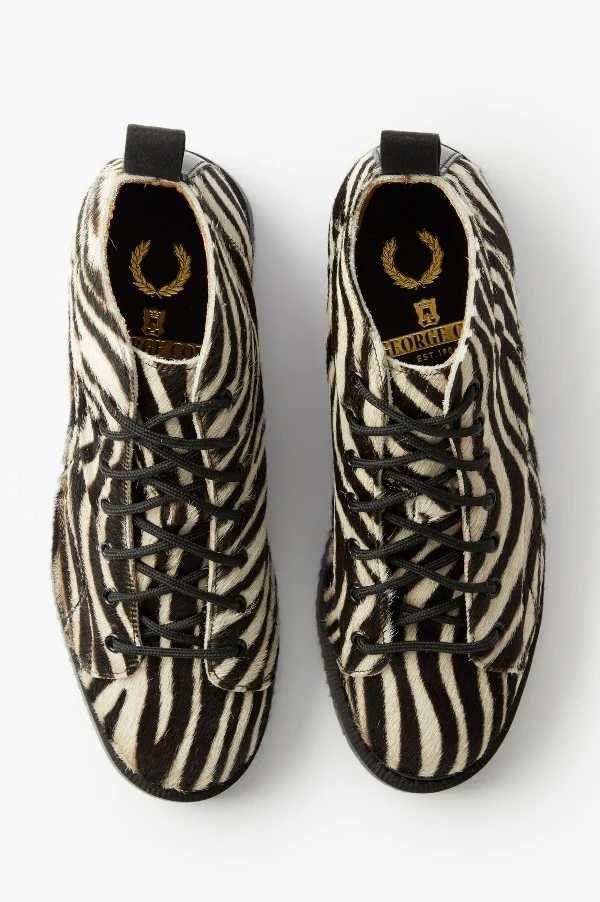Fred Perry X George Cox Monkey Boot Zebra Print - Image 3