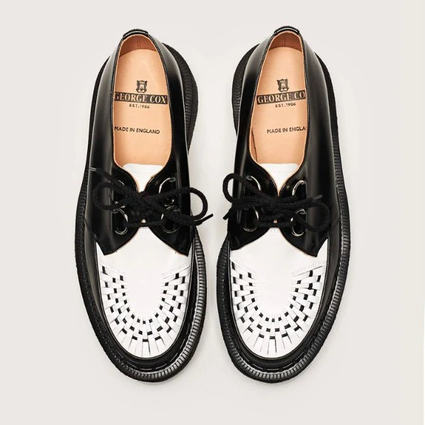 George Cox 3588 Vi D-Ring Gibson (Skipton) Black / White Leather - Image 2