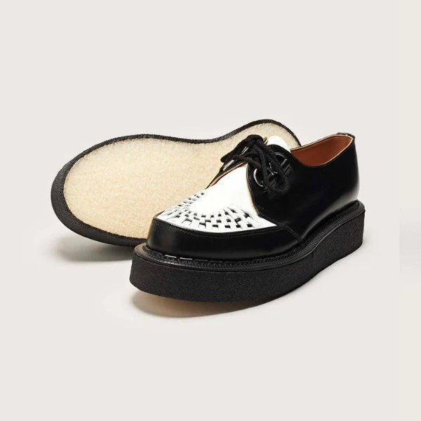 George Cox 3588 Vi D-Ring Gibson (Skipton) Black / White Leather - Image 3