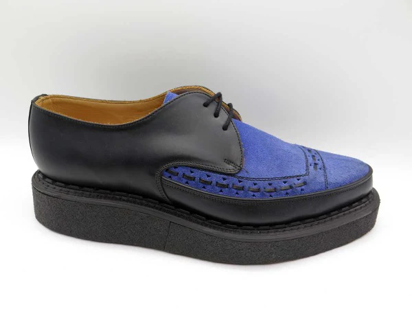 George Cox 3705 Vi M/G Gibson Diano Blk Blue Suede - Image 2