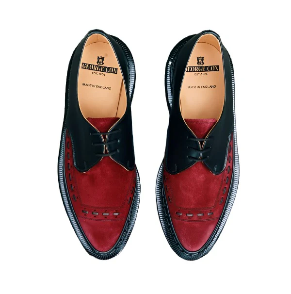 George Cox 3705 Vi M/G Gibson Diano Blk Lea Burg Suede - Image 2
