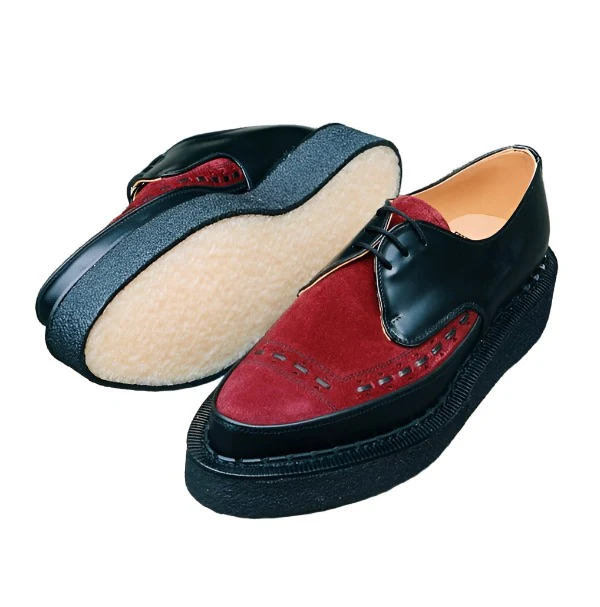 George Cox 3705 Vi M/G Gibson Diano Blk Lea Burg Suede - Image 3