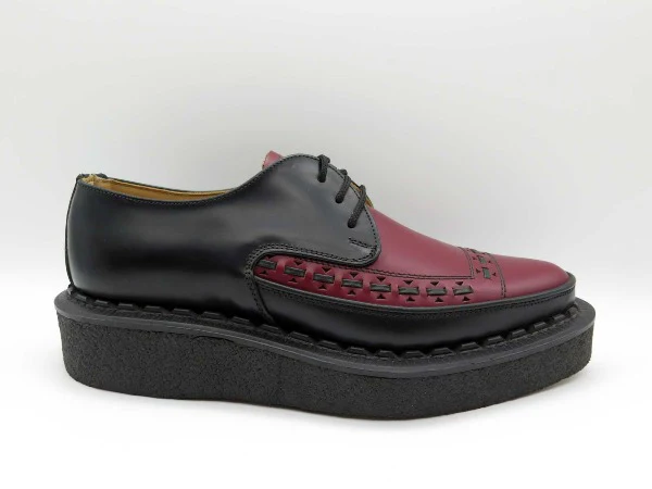 George Cox 3705 V M/G  Diano Blk Leather Burg/Cherry - Image 2