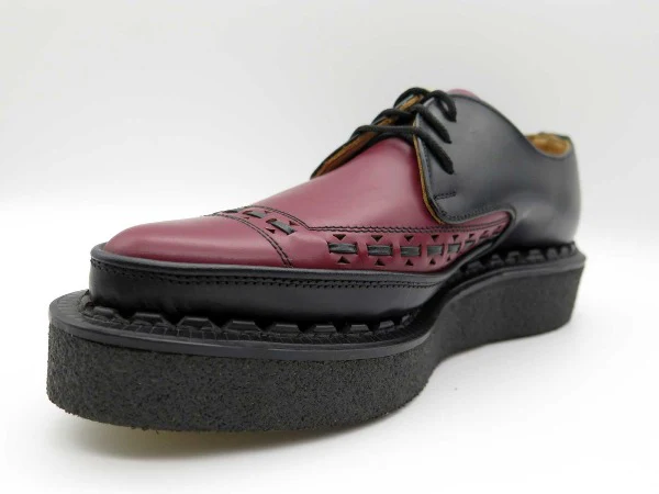 George Cox 3705 V M/G  Diano Blk Leather Burg/Cherry - Image 3