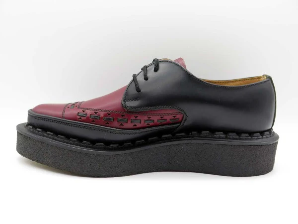 George Cox 3705 V M/G  Diano Blk Leather Burg/Cherry - Image 4