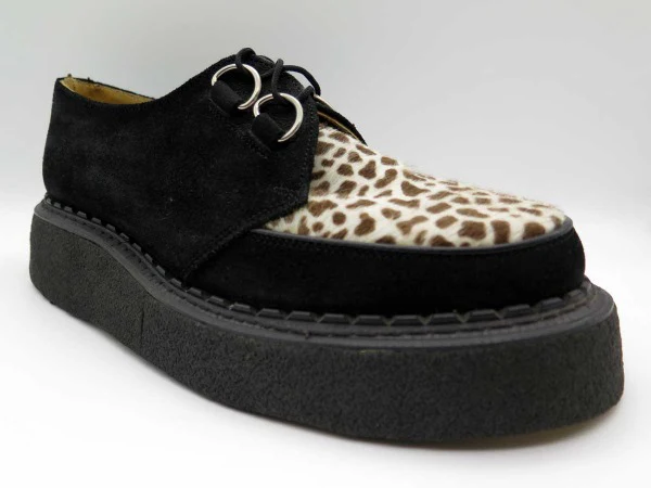 George Cox 8961 Vi D-Ring Gibson  Blk Suede/Leo - Image 2