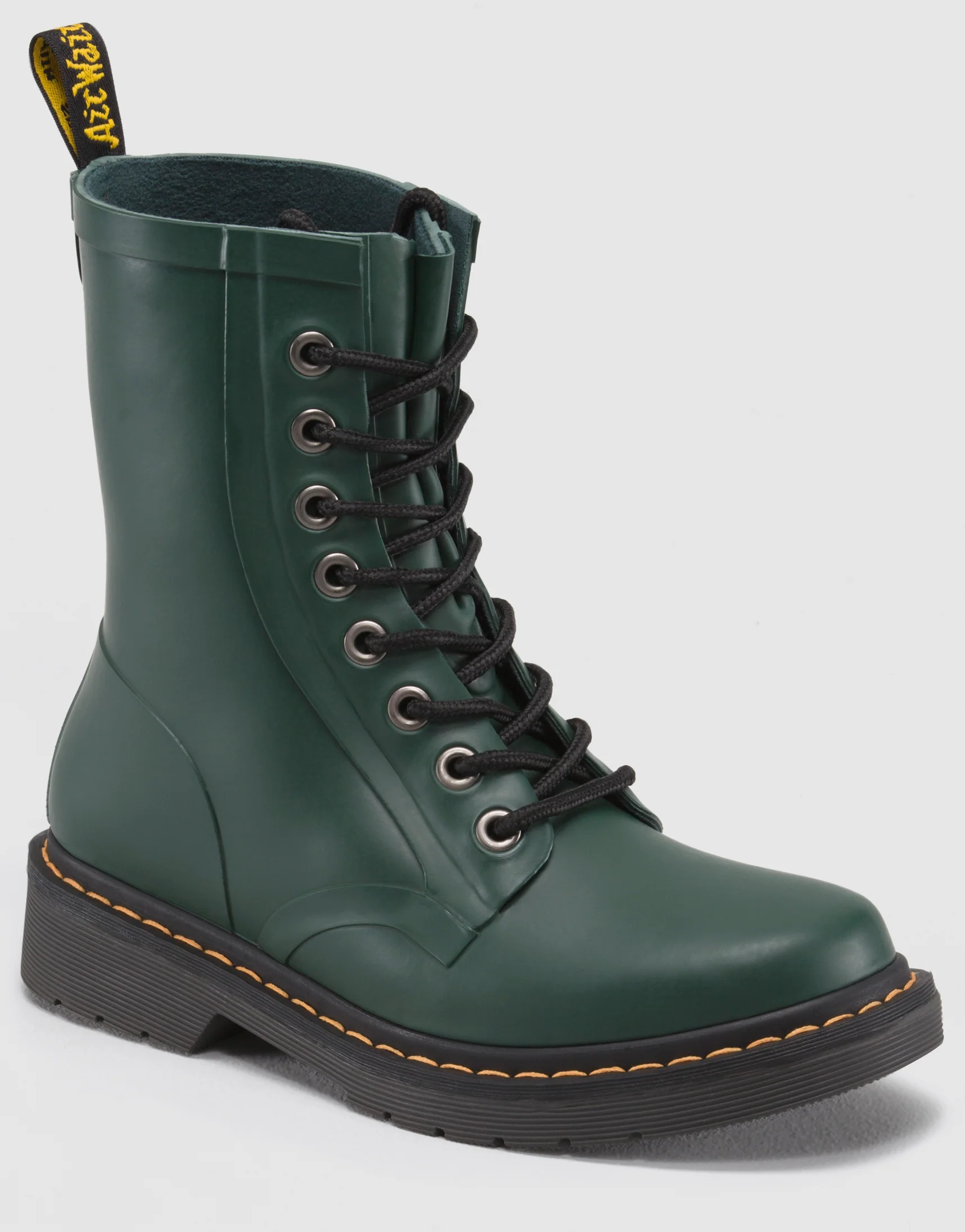 Drench Matte Green Rubber Lace Up Boot - Image 2