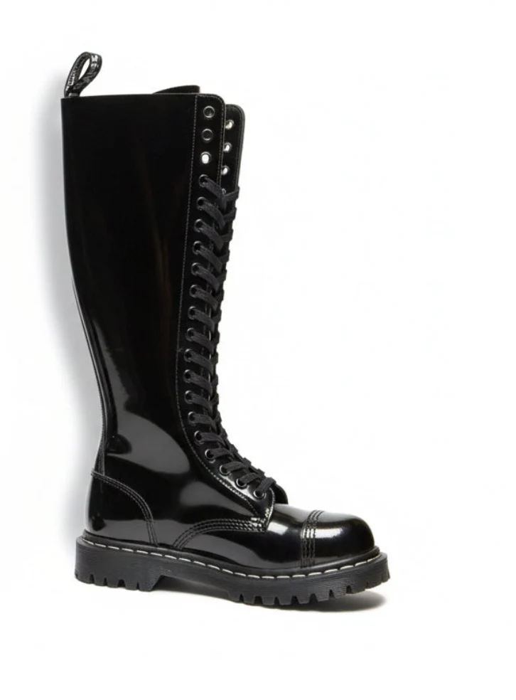 Gripfast Black Patent 20 Eye Cap S/Cap Boot