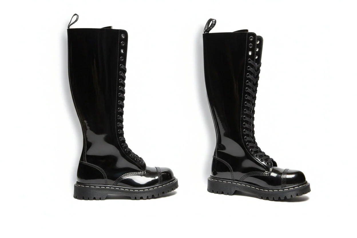 Gripfast Black Patent 20 Eye Cap S/Cap Boot - Image 2