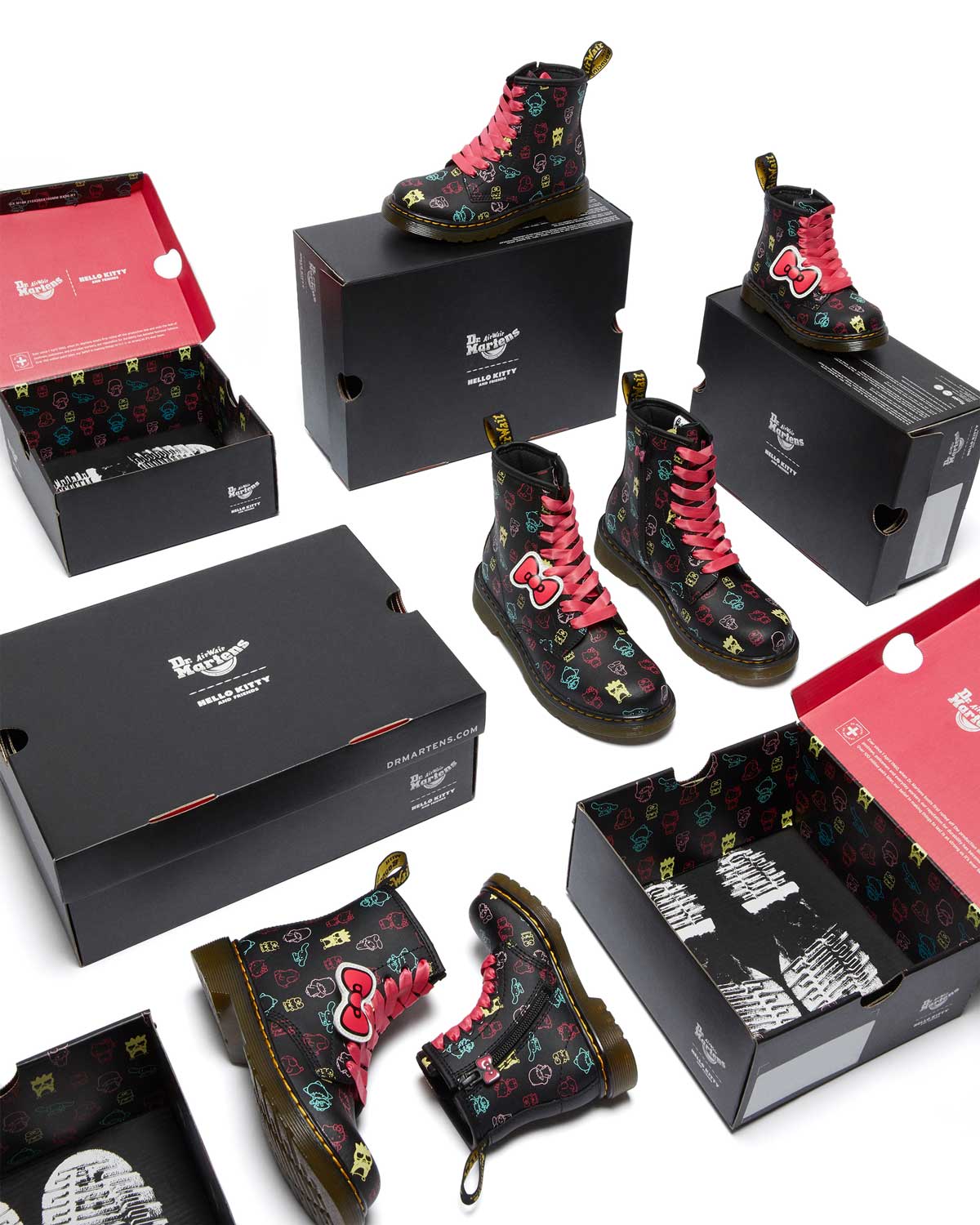 1460 Hello Kitty & Friends Black+Multi Hydro Leather Boot - Image 7