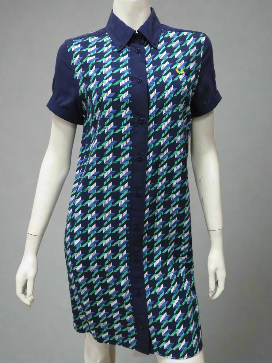 Fred Perry Graphic Houndstooth Shirt Dress