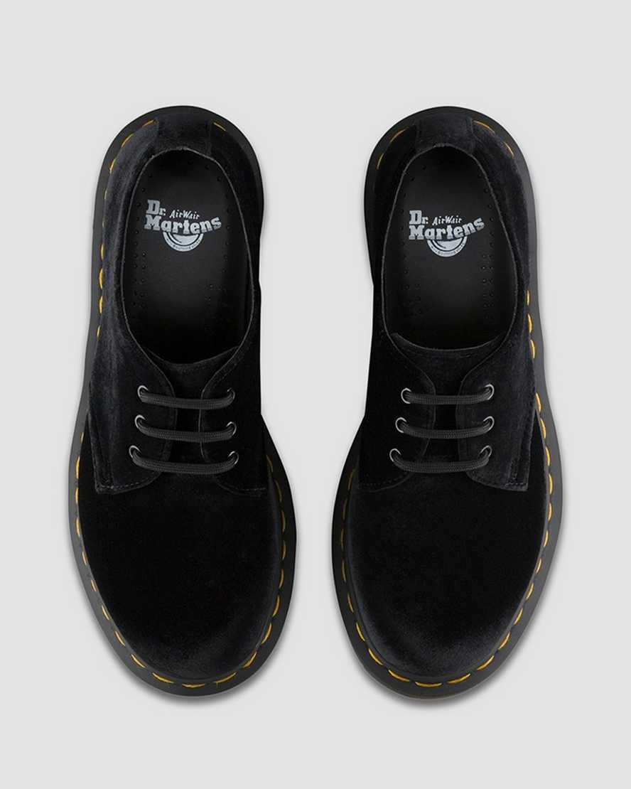 Hugh Black Crushed Velvet Oxford - Image 2