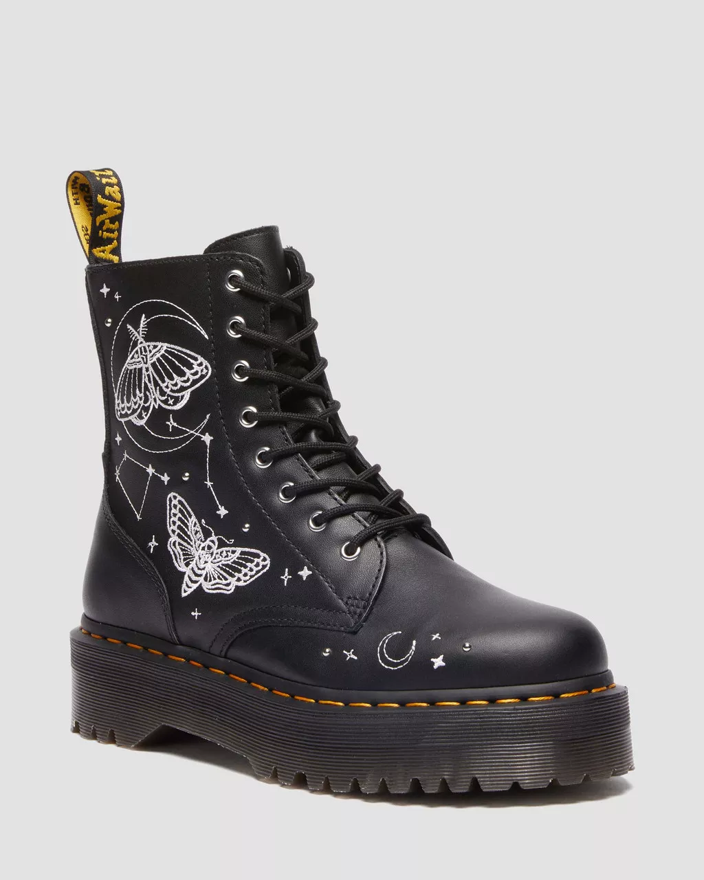 Jadon Celestial Moth Embroidered Platform Boots - Image 2