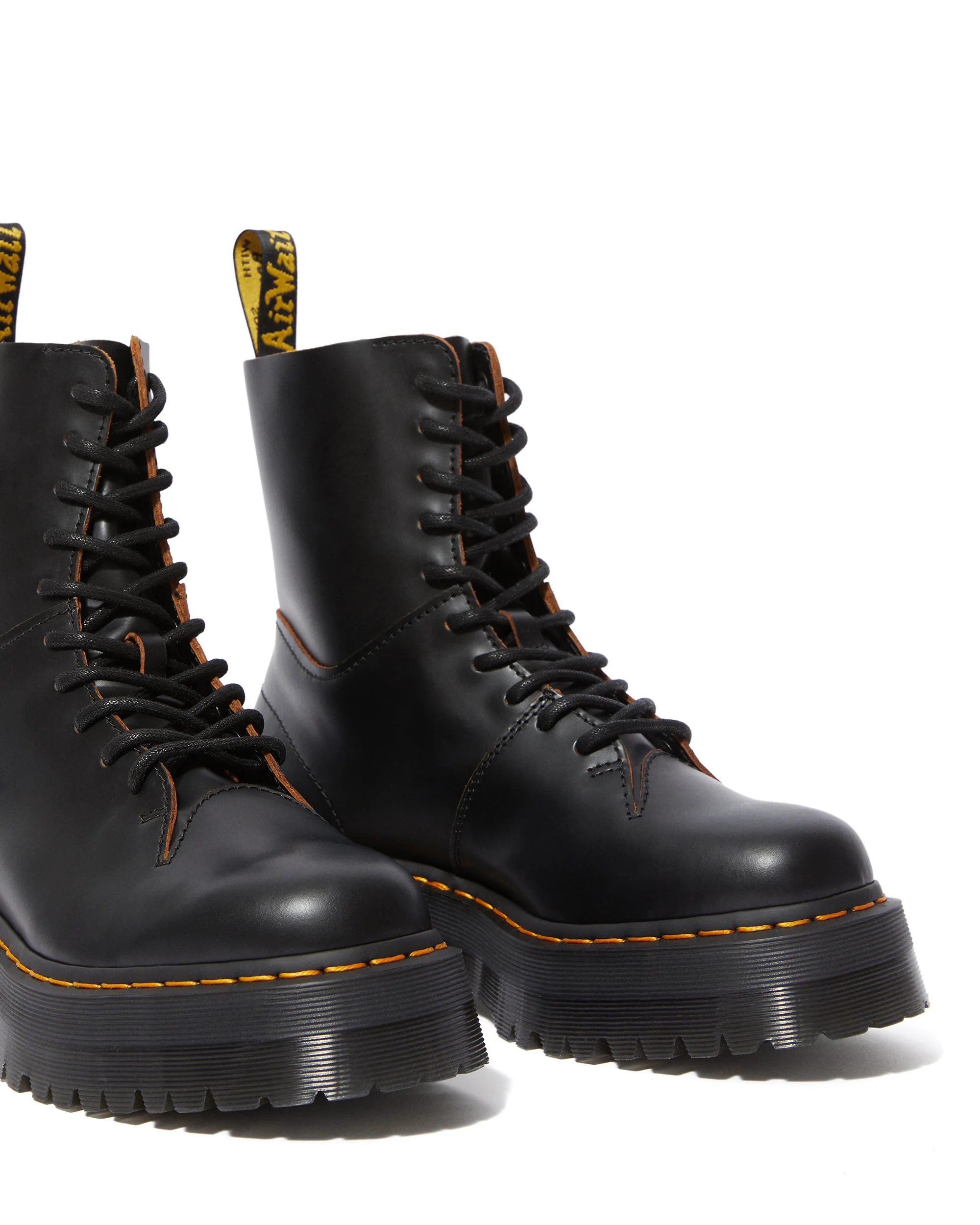 Jadon Decon Black Vintage Smooth Platform Boots - Image 3