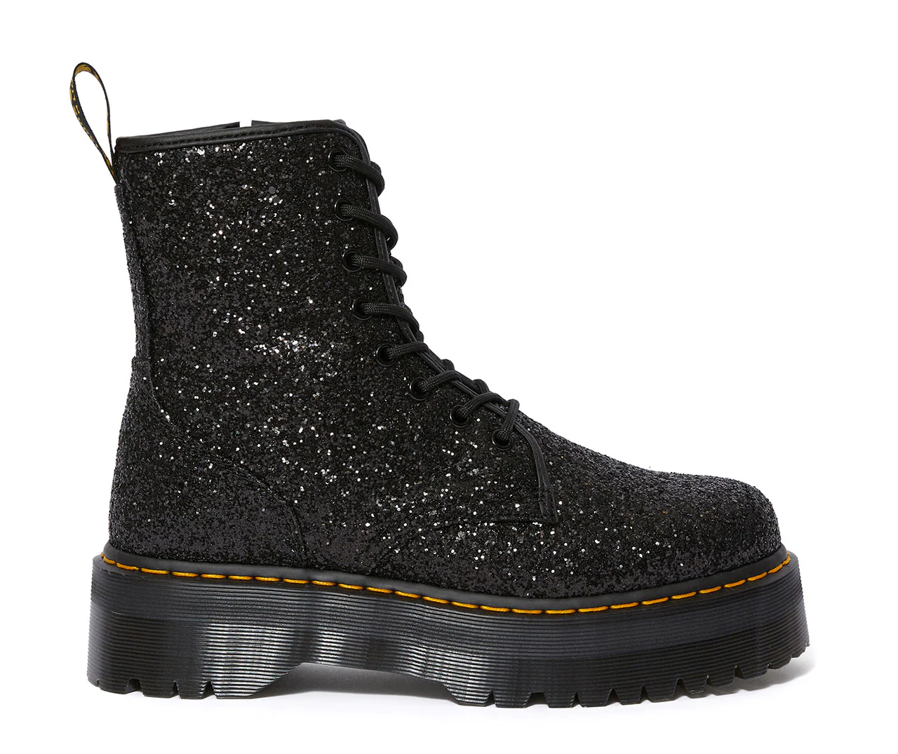 Jadon Glitter Black Chunky Platform Boots - Image 7