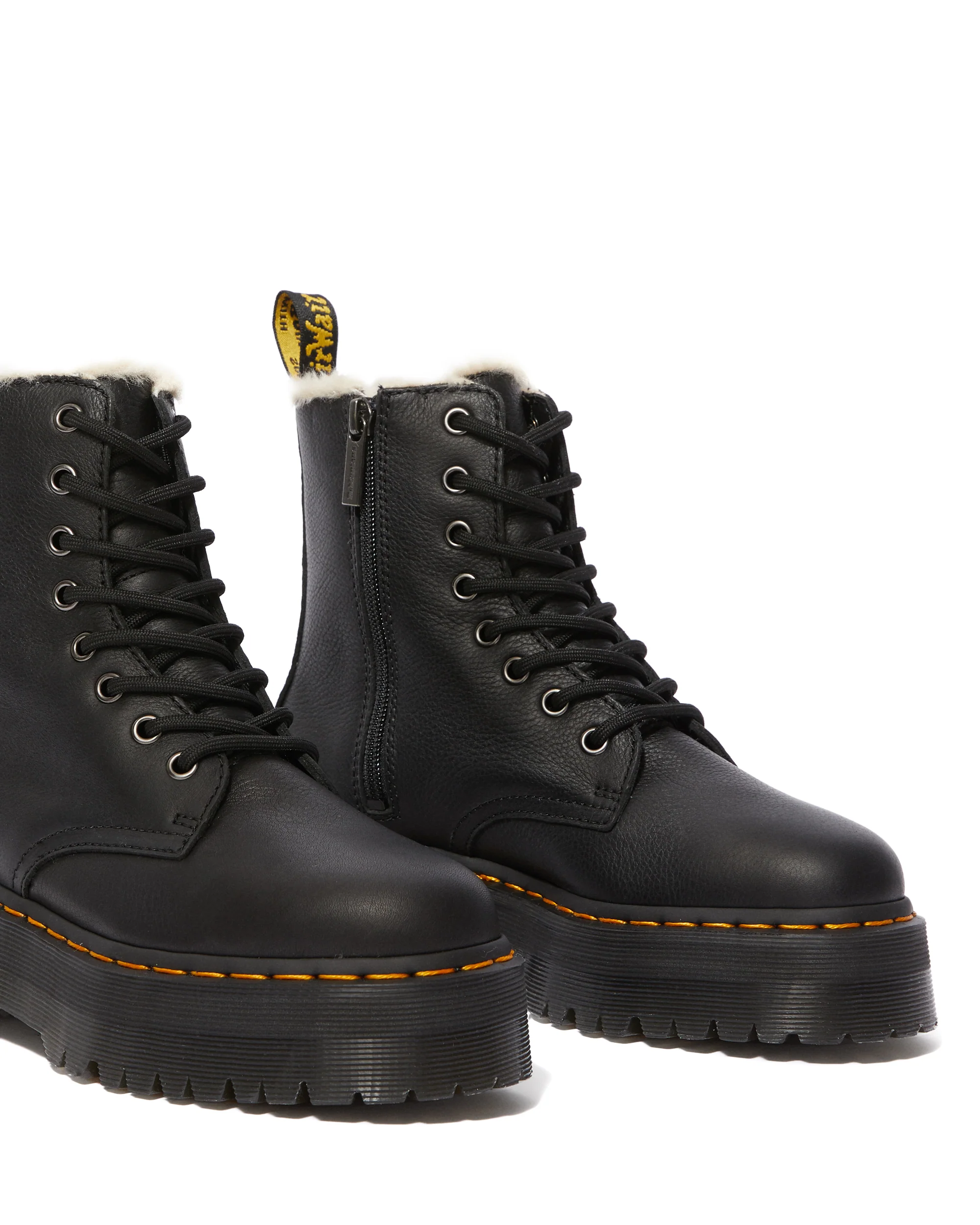 Jadon Fur Lined Black Pisa Platform Boots - Image 3