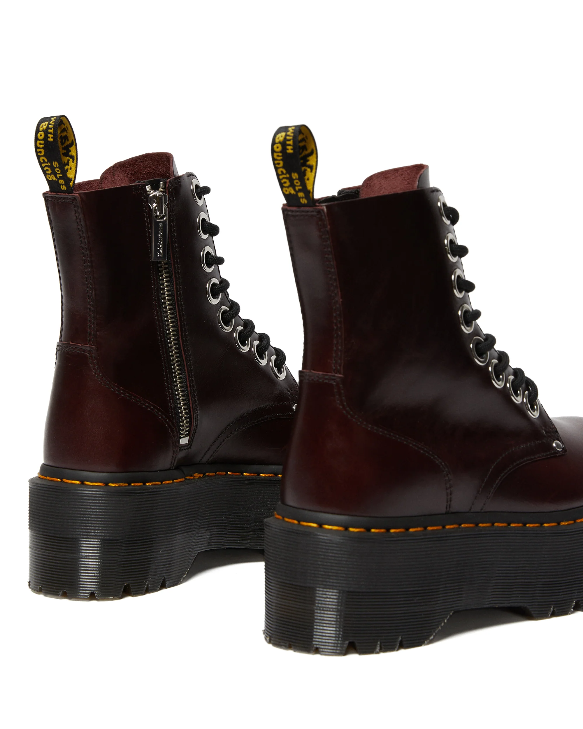 Jadon Max Oxblood Leather Platform Boots - Image 4