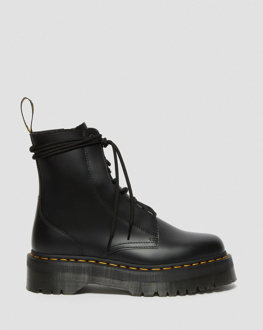 Jarrick Black Smooth Leather Platform Boots - Image 3