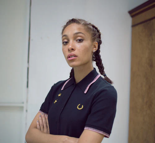Ladies Fred Perry X Bella Freud Star Embriodered Pique Shirt (Black) - Image 2
