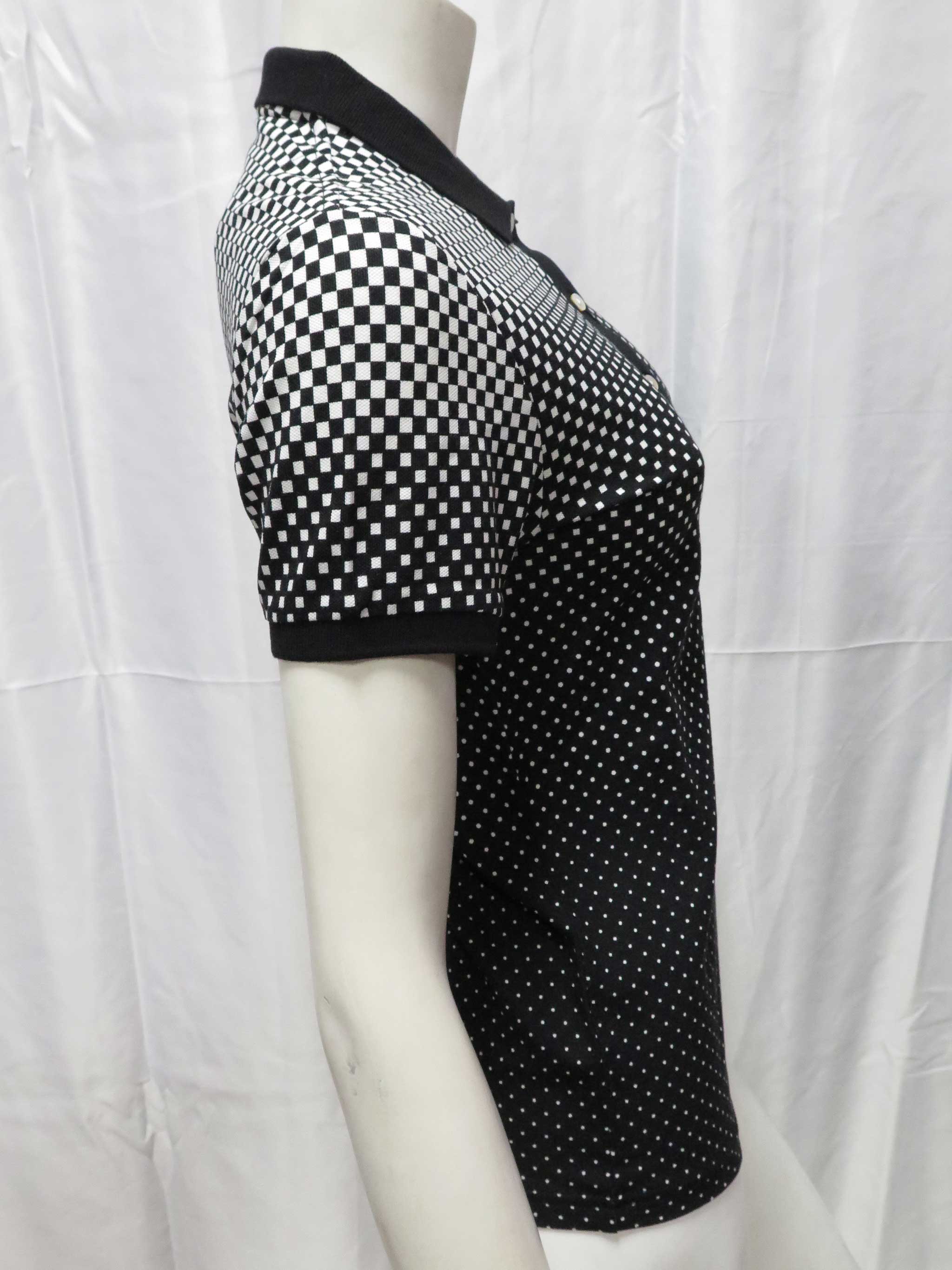 Ladies Black Optical Ombre Print Shirt - Image 3