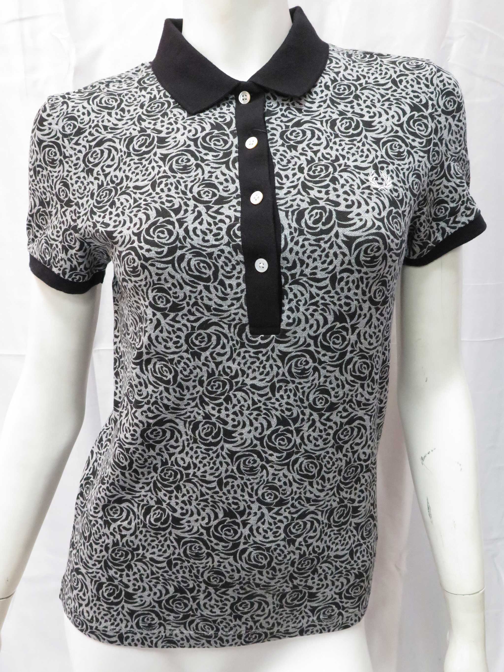 Ladies Rose Print Shirt (Vintage Steel Marble) - Image 2