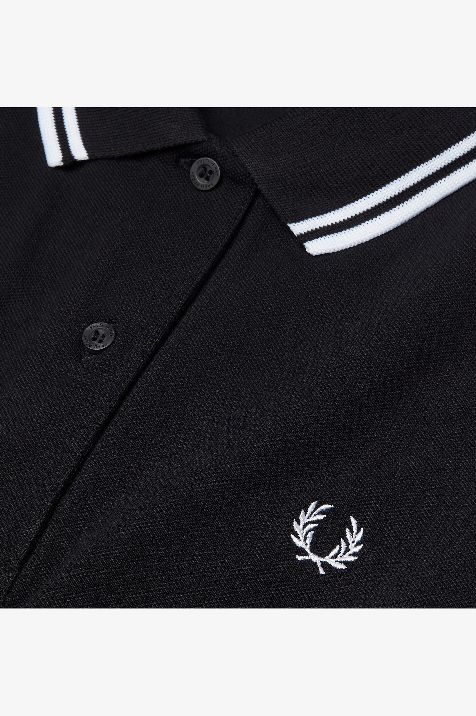 Ladies Black/White Twin Tipped Fred Perry Shirt - Image 3
