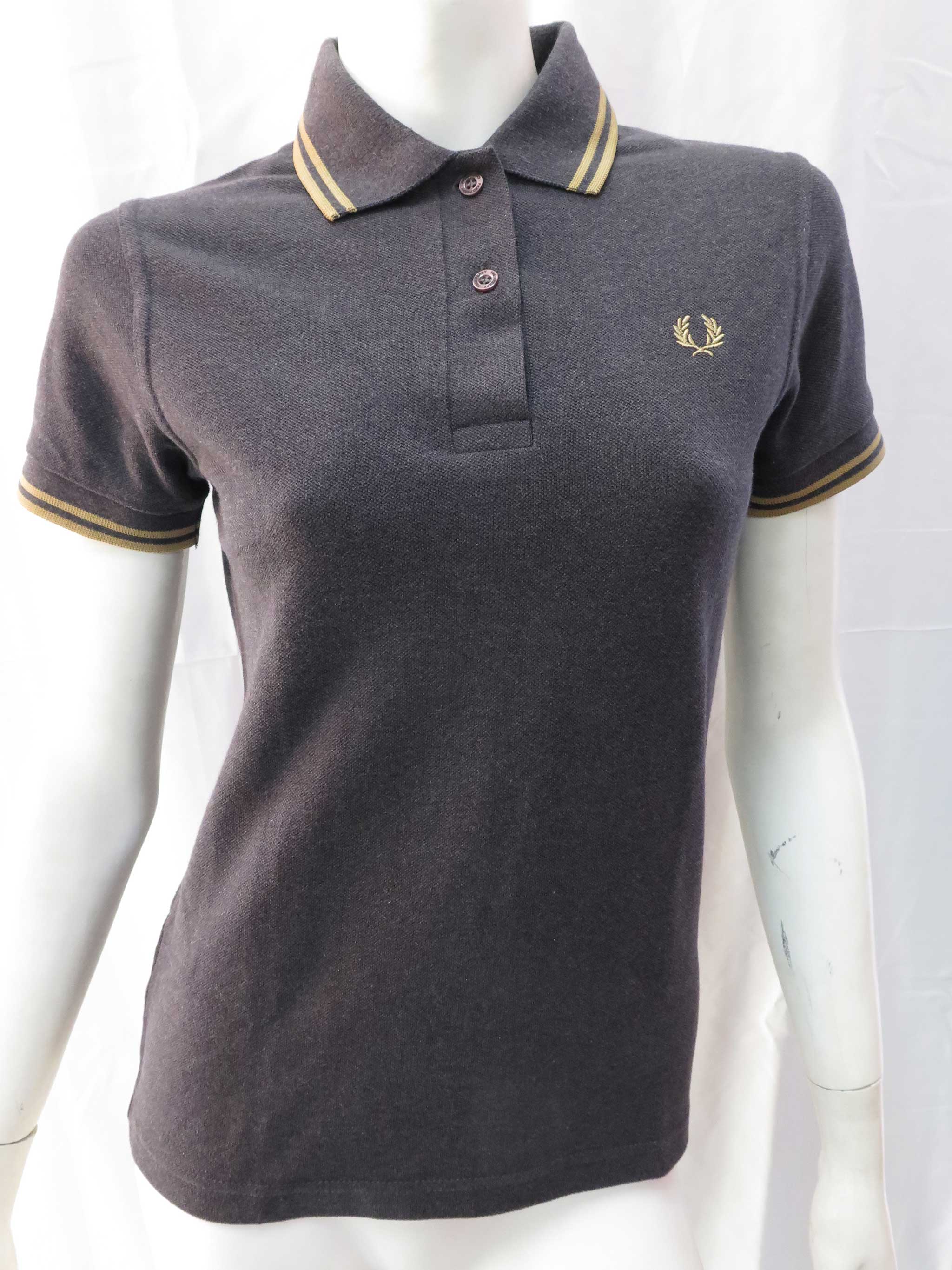 Ladies Made In England Twin Tipped Shirt (Charcoal Marble/Champagne) - Image 3