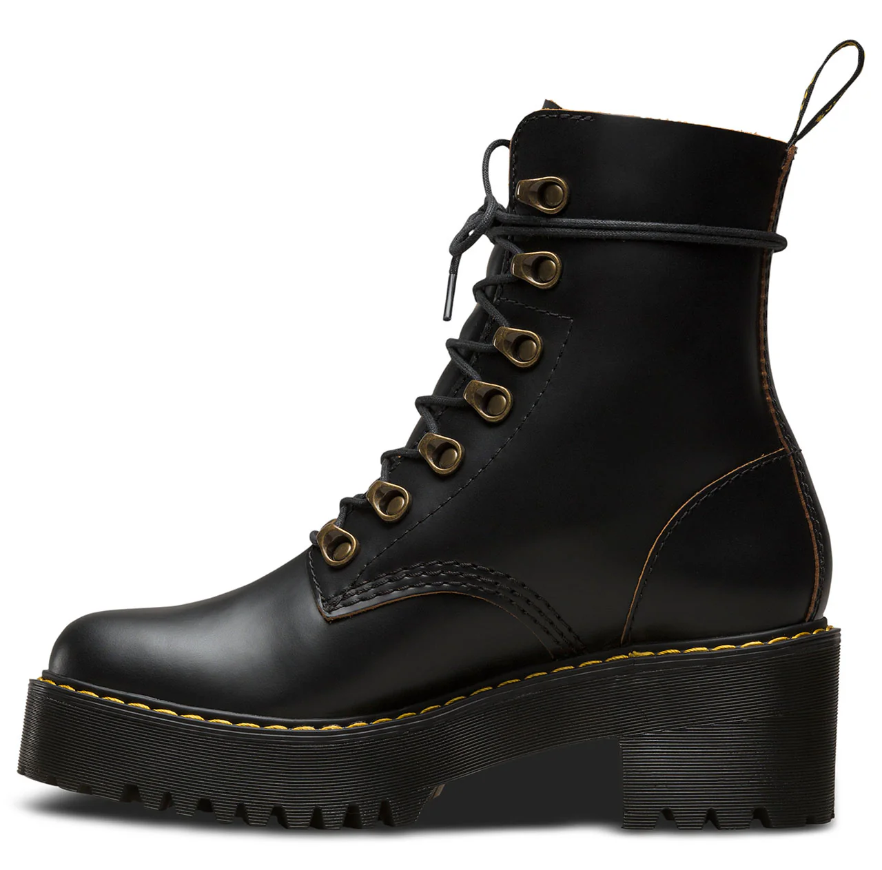 Leona Black Vintage Smooth Heel Boot - Image 5