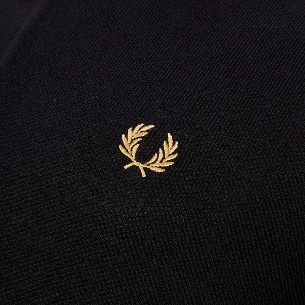 Long Sleeve Tipped Lslv Knitted Shirt (Black/Champagne) - Image 3