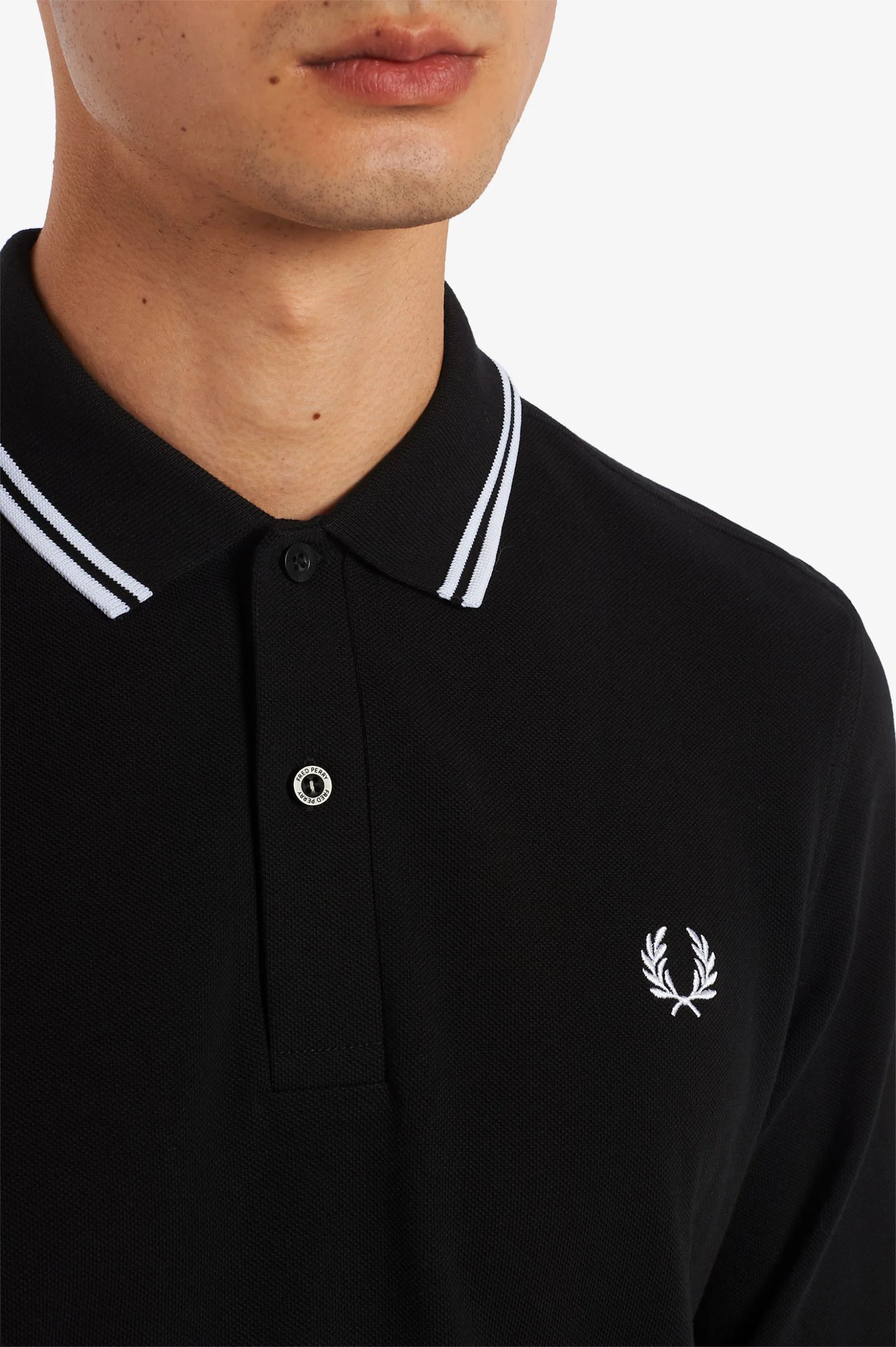 Long Sleeve Twin Tipped Shirt (Black/White) - Image 3