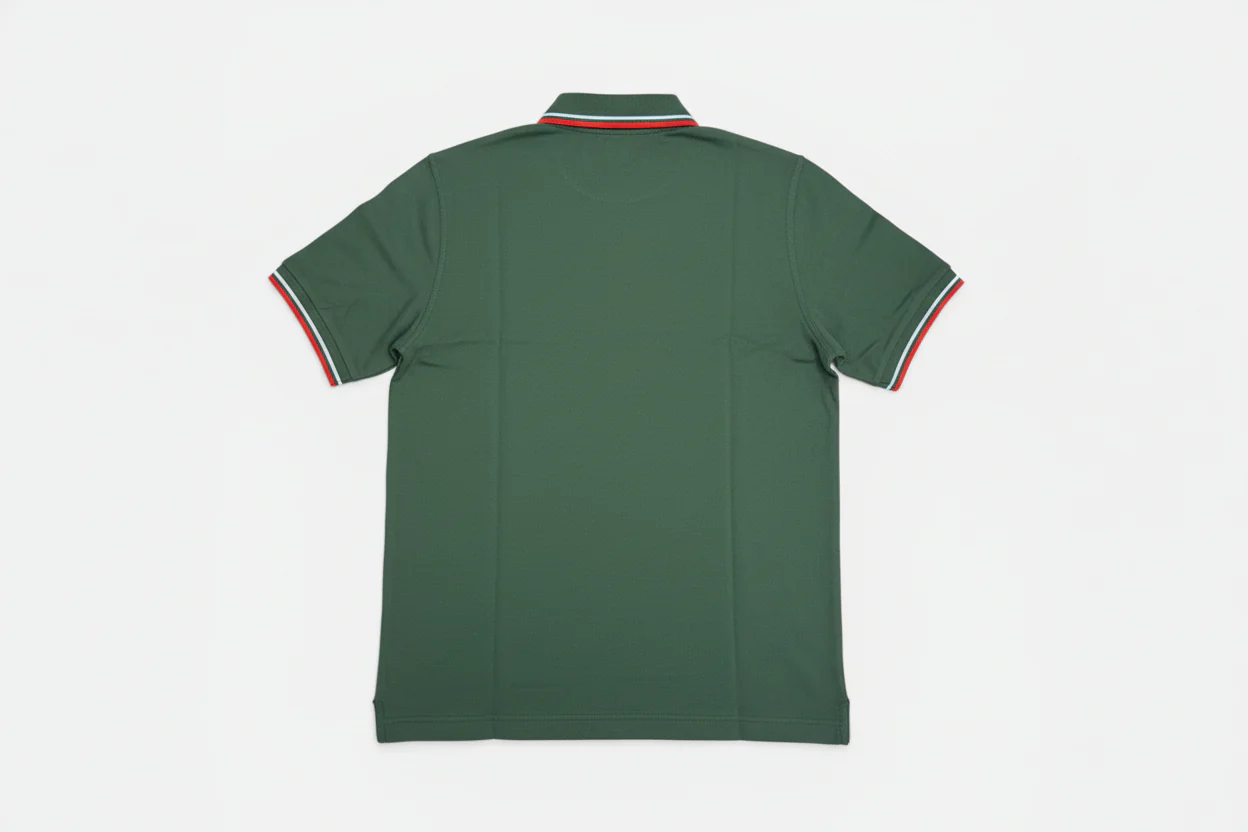 M12 Twin Tipped Fred Perry Shirt Tartan Green - Image 3