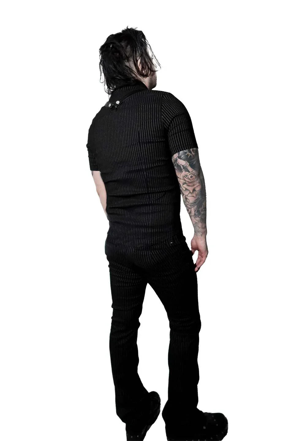 Lip Service Men's Pinstripe Short Sleeve Gangsta Pranksta Shirt - The Fixer - Image 4