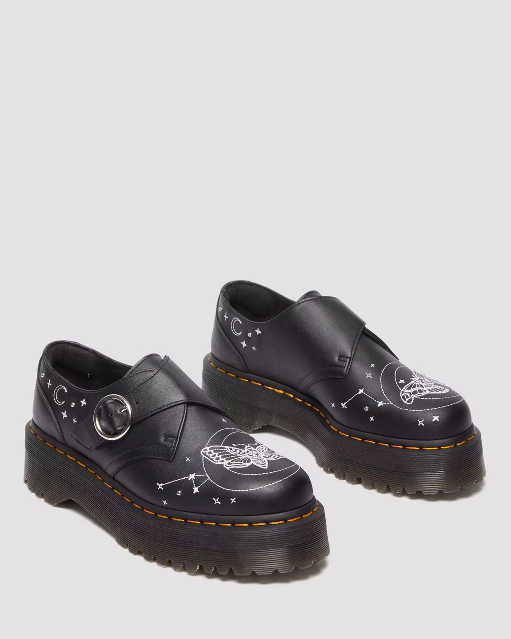 Monk Celestial Moth Leather Platform Shoes - Image 2