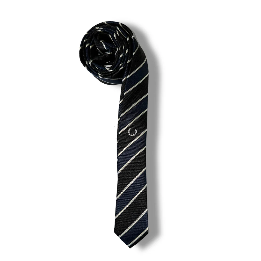 Navy / Black College Stripe Tie - Image 2