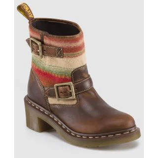 Pendleton Tan + Beige Biker Boots
