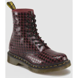 Pina Black + Cherry Hi Shine Houndstooth Printed Softy T Boot