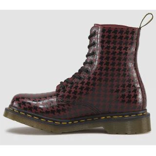 Pina Black + Cherry Hi Shine Houndstooth Printed Softy T Boot - Image 2