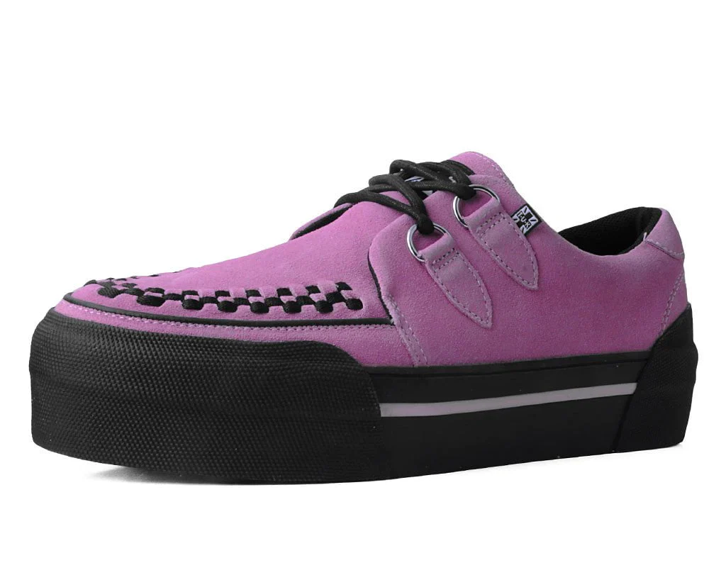 T.U.K Pink Suede Platform Creeper Sneaker - Image 2