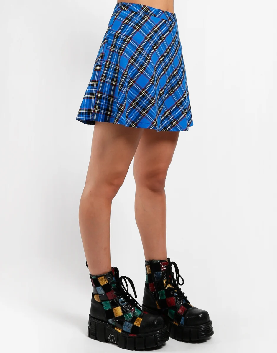 Tripp Nyc Turq Plaid Circle Skirt - Image 3