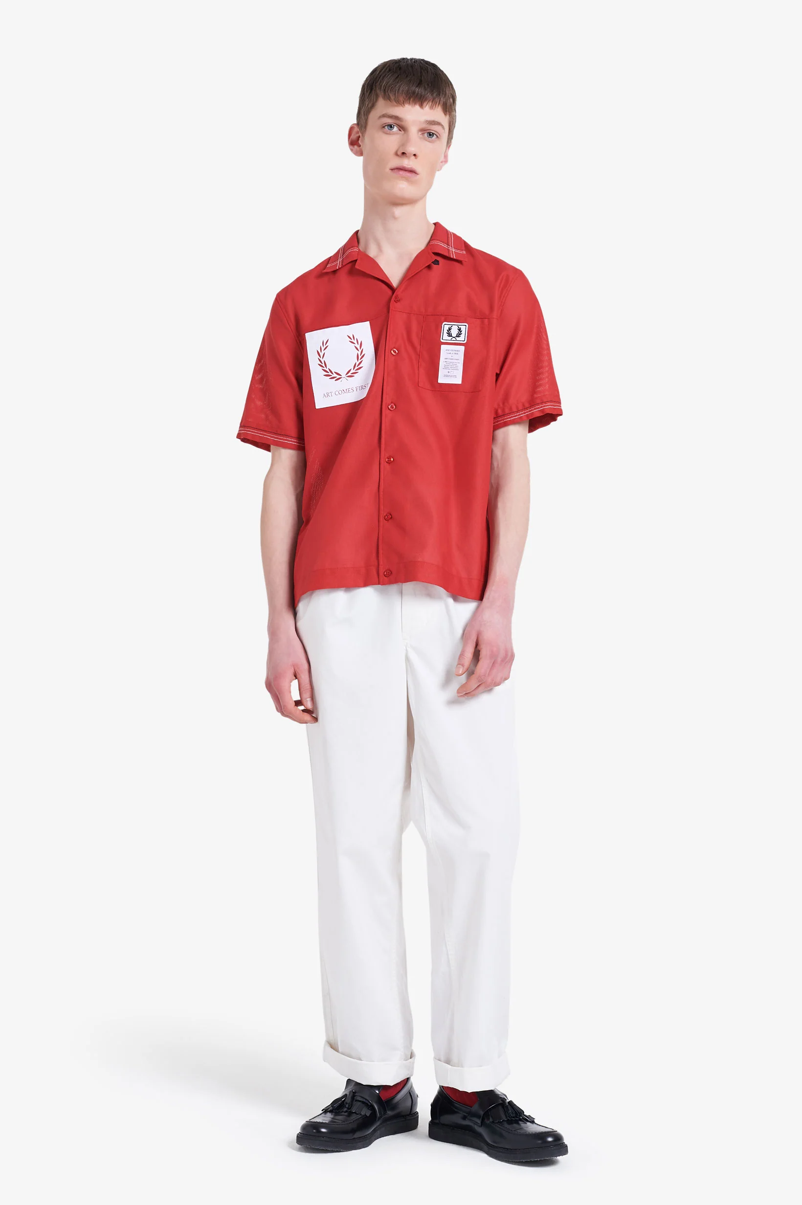 Fred Perry X Art Comes First Revere Collar Bowling Shirt - Image 3